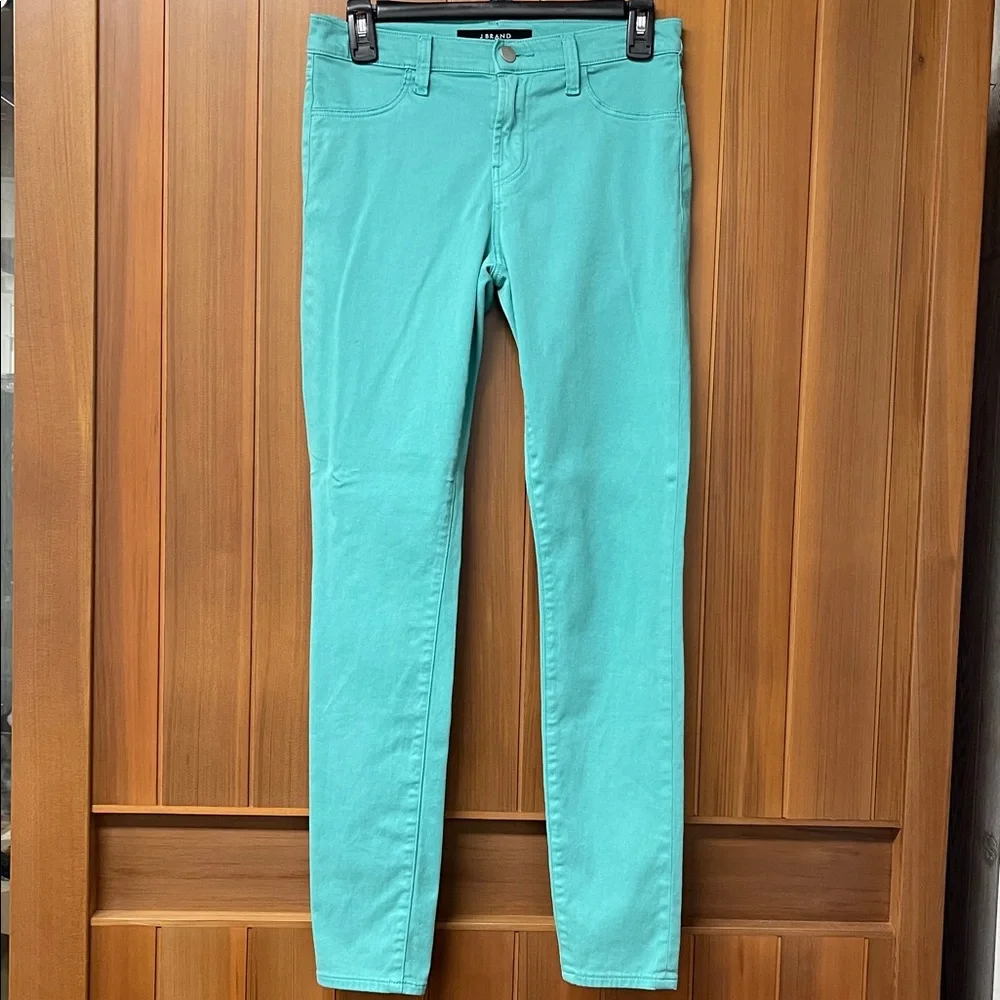 J Brand Turquoise Skinny Straight Leg Jeans Size 27